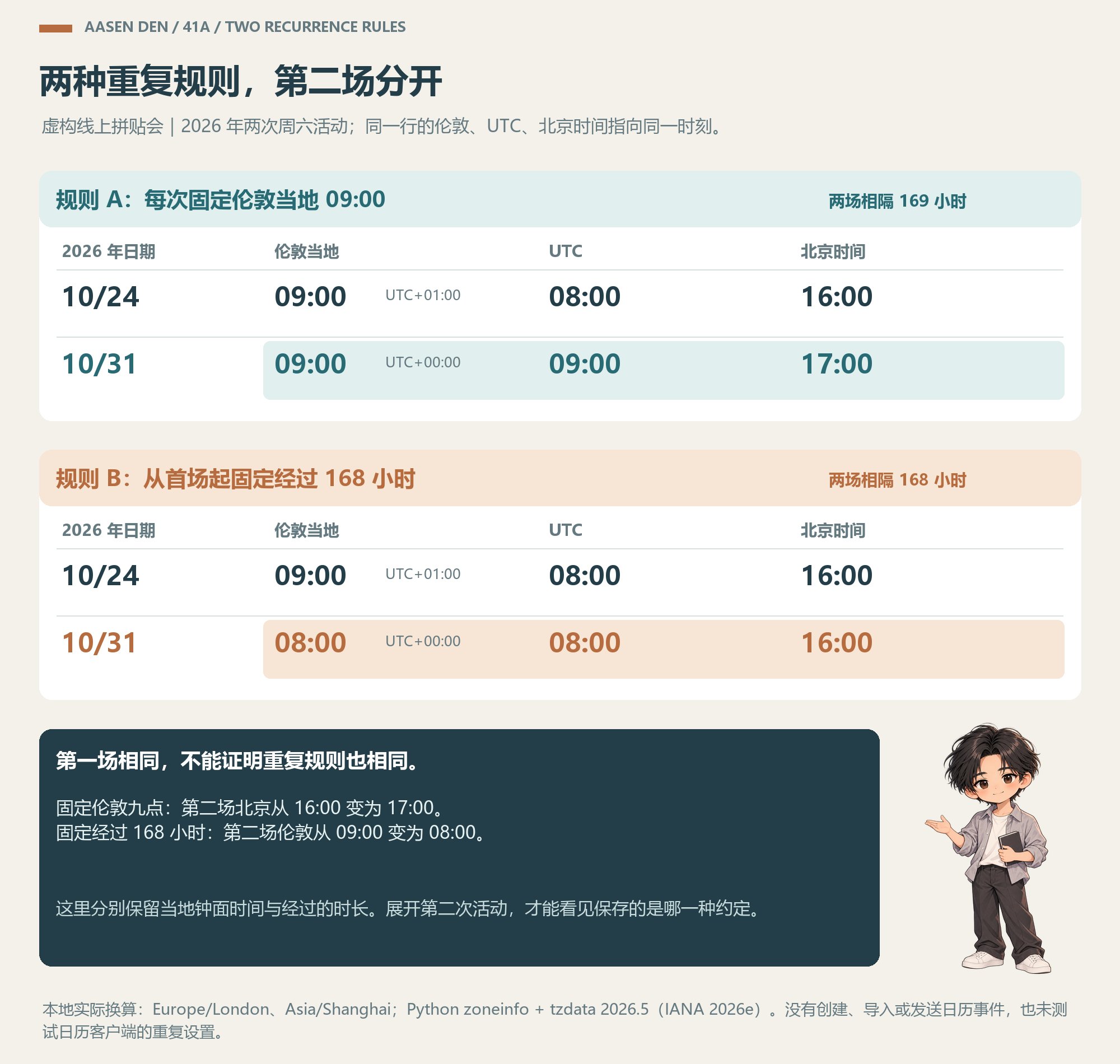 日历里同样写着九点,为什么不是同一个时刻 日历里同样写着九点,为什么不是同一个时刻