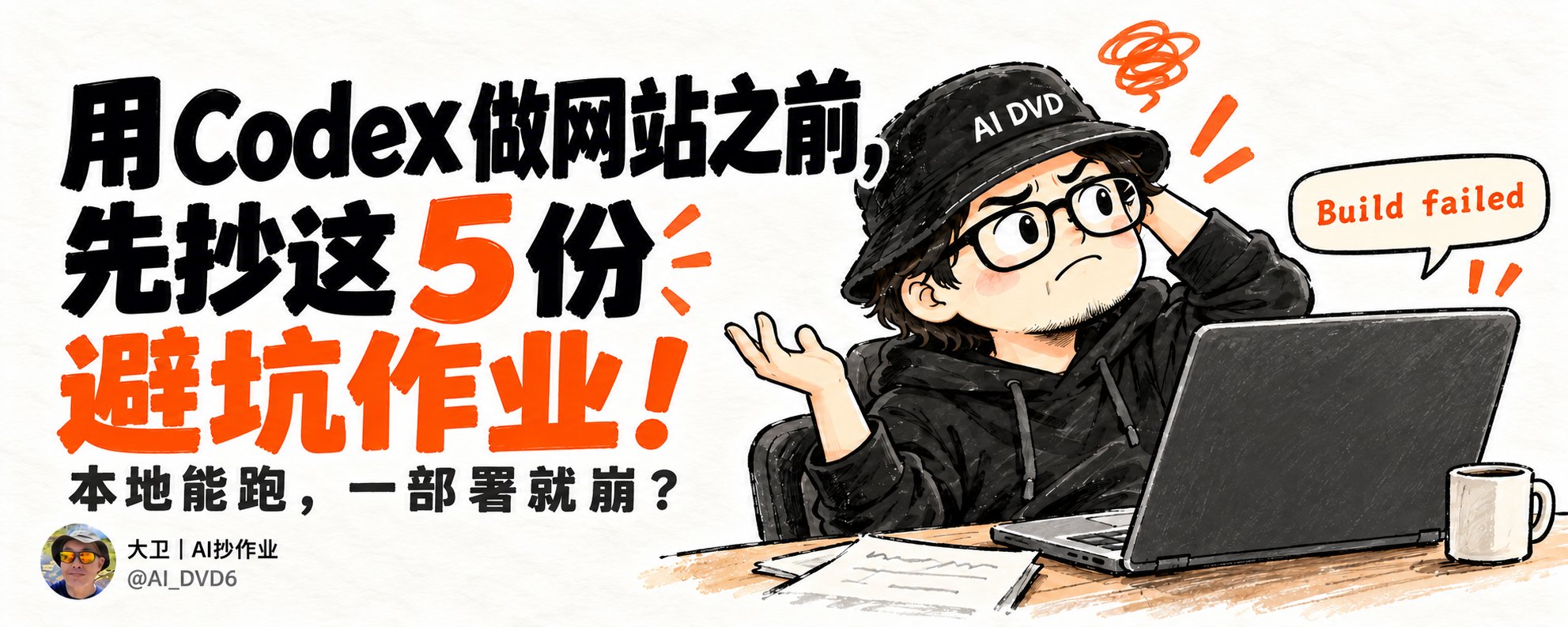 用 Codex 做网站之前,先抄这 5 份避坑作业 用 Codex 做网站之前,先抄这 5 份避坑作业