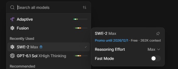 Devin 免费模型轮到 SWE-2 Max：262K 上下文，用到 12 月 1 日