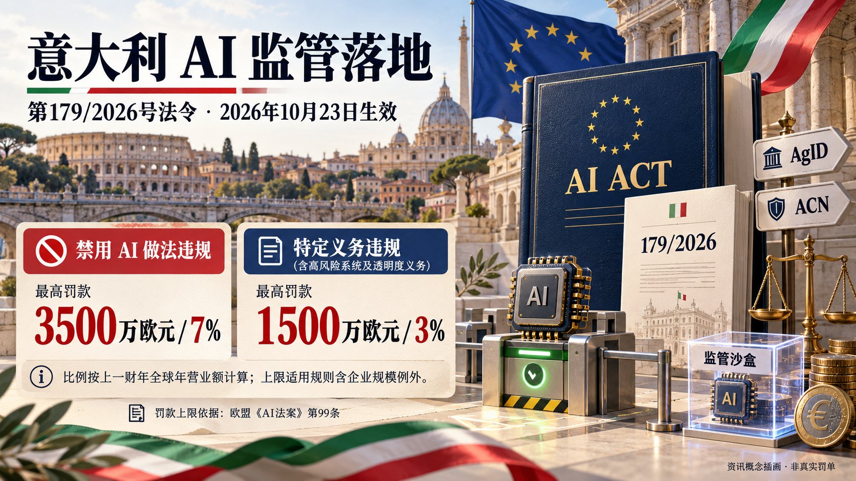 欧盟《AI法案》在意大利变成明码标价的罚单了