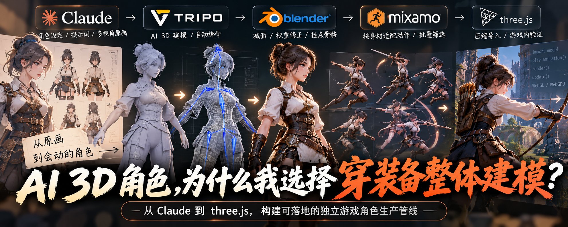 别再给角色拼散件了：穿装备整体建模，独立开发者的 AI 资产管线