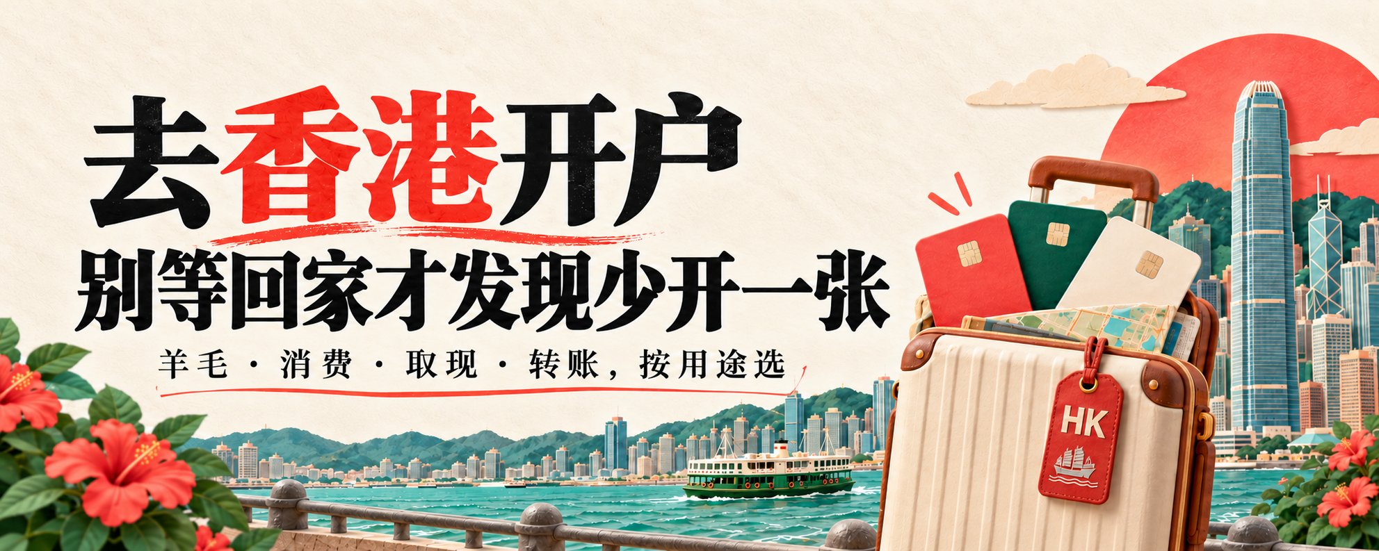 去香港开户别盲开：按羊毛、消费、取现、转账四类挑，少开一张都亏
