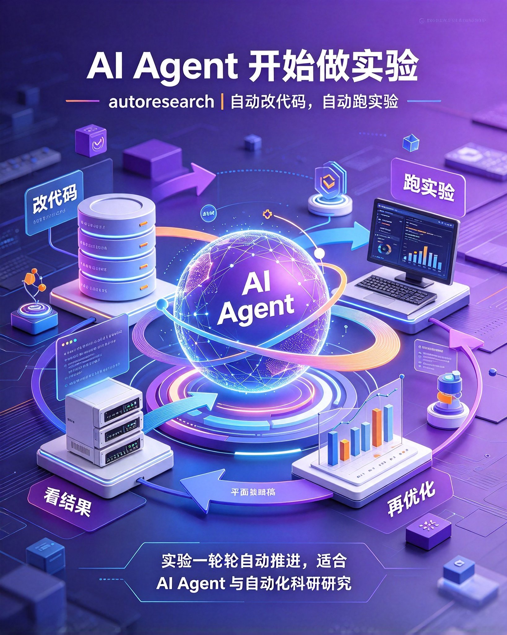 Karpathy 新开源 autoresearch:让 Agent 自己改代码、跑实验、一轮轮迭代 Karpathy 新开源 autoresearch:让 Agent 自己改代码、跑实验、一轮轮迭代