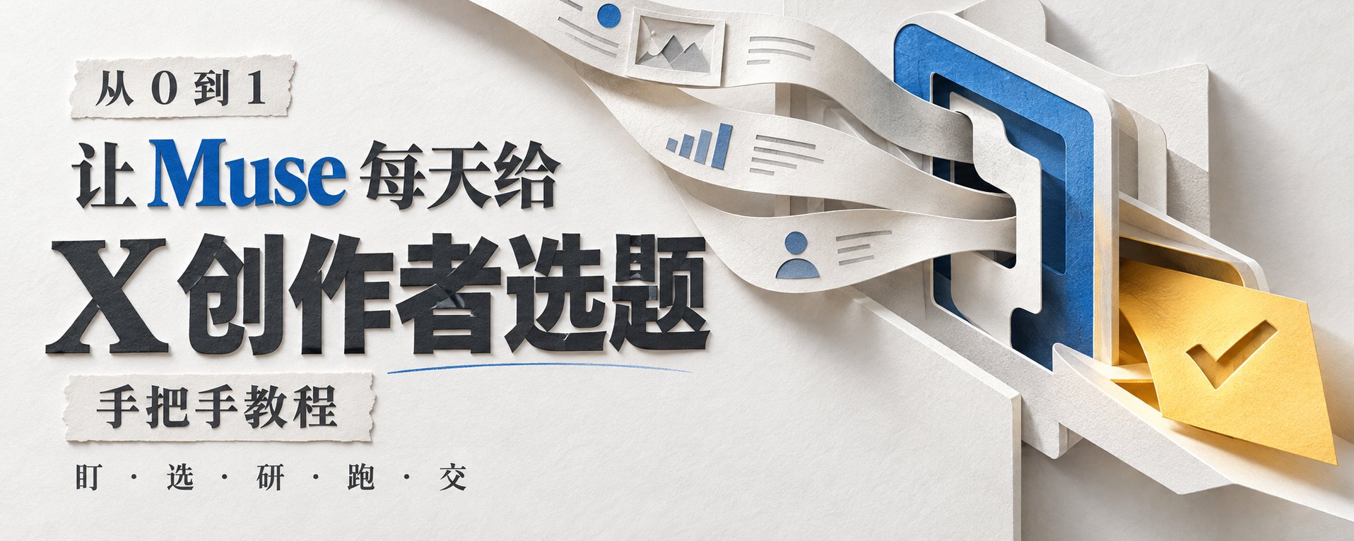 让 Muse 每天给你出选题：盯、选、研、跑、交，五环跑一圈就有可发的内容