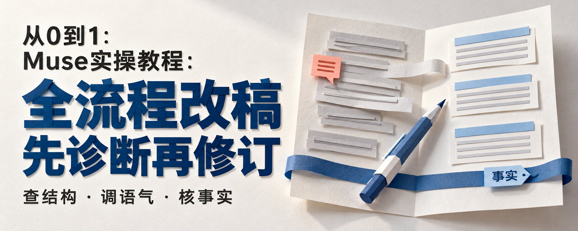 改稿别让 AI 上来就改:先诊断、再逐处修订、最后逐项核事实的三步法 改稿别让 AI 上来就改:先诊断、再逐处修订、最后逐项核事实的三步法