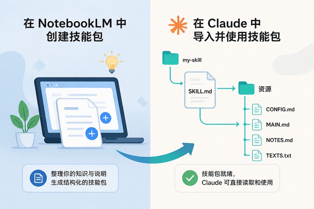 别再重复写提示词了：NotebookLM 几分钟批量生成 Claude 技能包