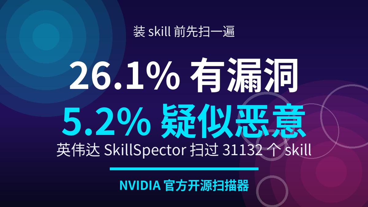 装 Skill 之前先扫一遍：英伟达开源 SkillSpector，3 万多个 Skill 里 26% 有漏洞