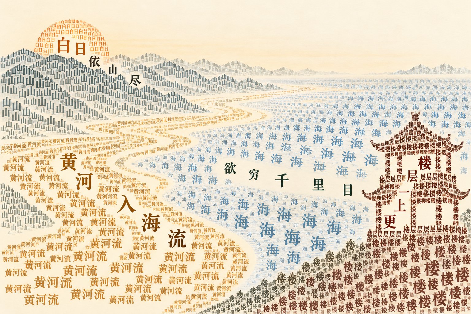 把一首诗变成一幅画:让 AI 只用诗里的字排版出画面 把一首诗变成一幅画:让 AI 只用诗里的字排版出画面