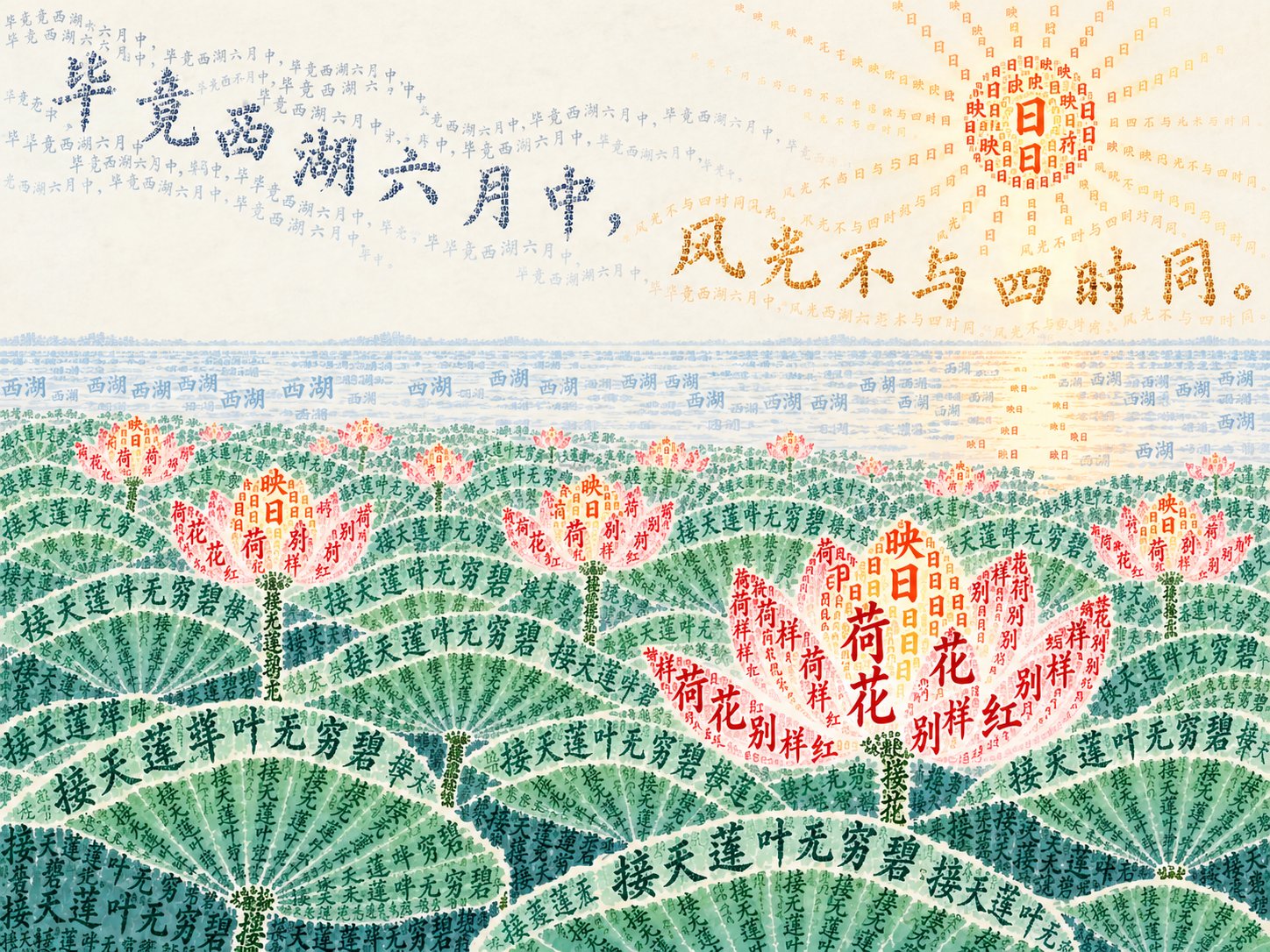 把一首诗变成一幅画:让 AI 只用诗里的字排版出画面 把一首诗变成一幅画:让 AI 只用诗里的字排版出画面