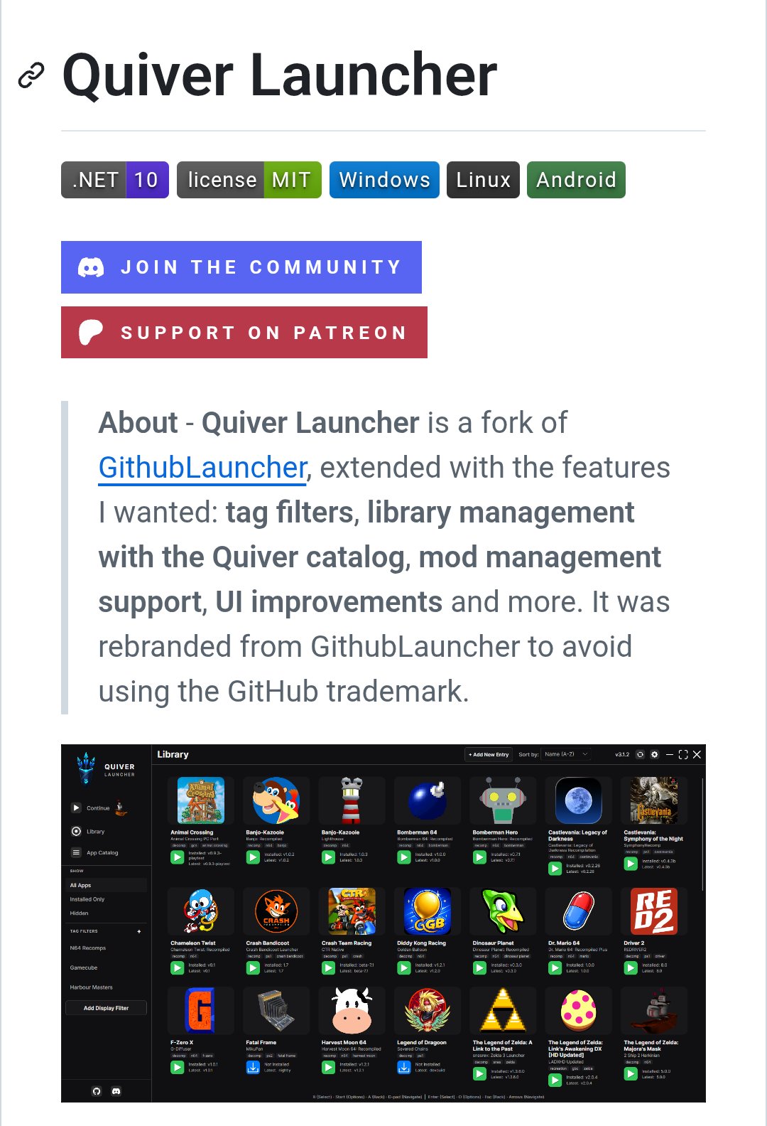 把 GitHub 当应用商店:Quiver Launcher 统一管理开源应用的安装与更新 把 GitHub 当应用商店:Quiver Launcher 统一管理开源应用的安装与更新