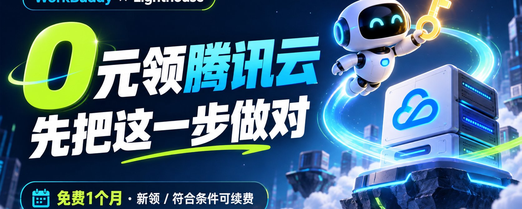 腾讯云 2 核 2G 服务器 0 元领一个月：新用户免费领，老用户免费续