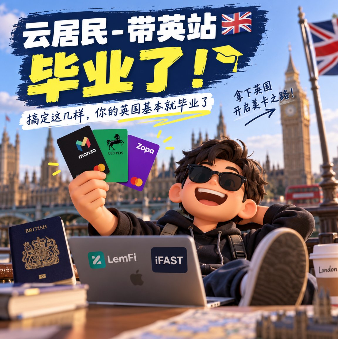 英国云居民毕业顺序：先开 iFAST，再拿 Monzo、Lloyds 和 Zopa