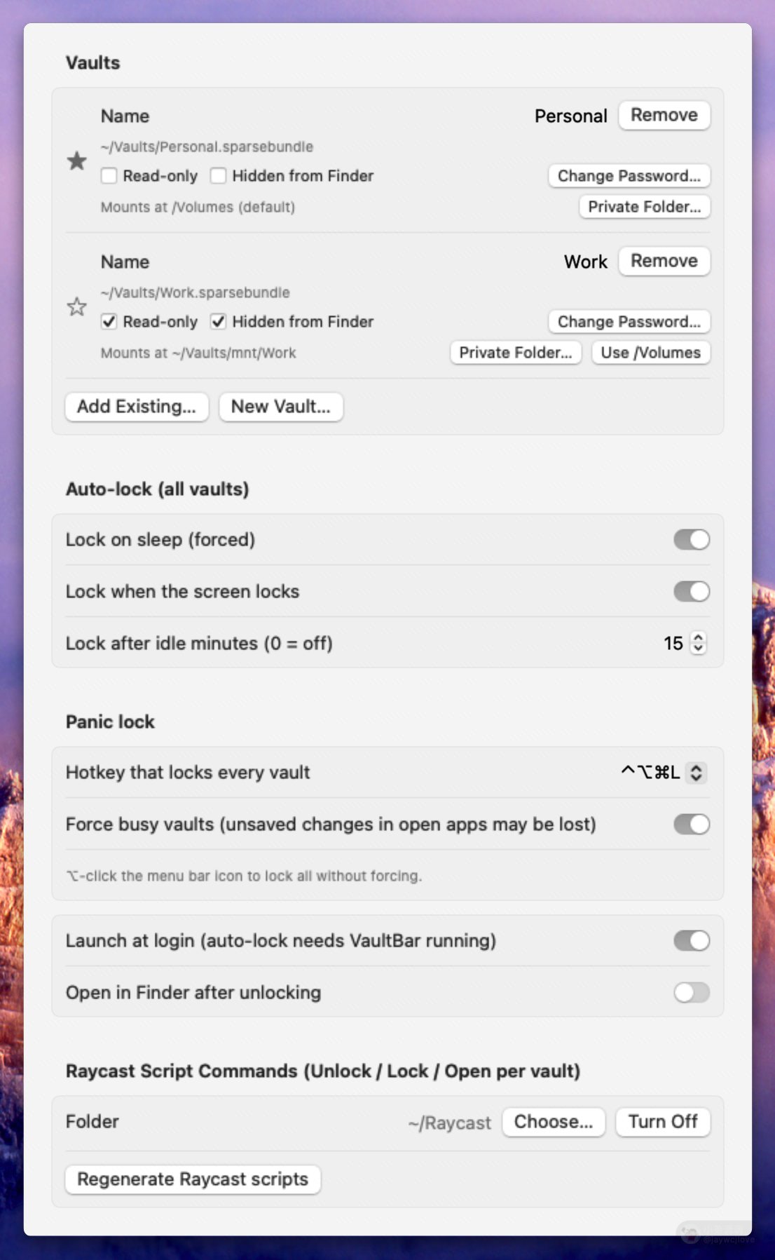 VaultBar：macOS 菜单栏加密卷宗管家，休眠锁屏自动上锁、不存密码