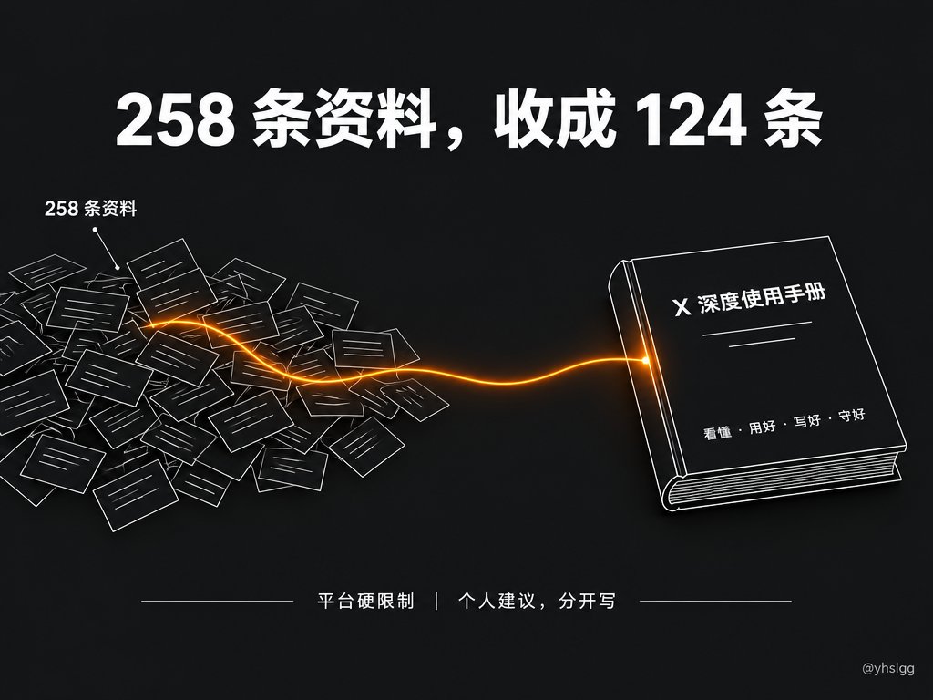 1.5 万字《X 深度使用手册》：258 条资料筛成 124 条实操
